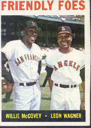 1964 Topps Baseball Cards      041      Friendly Foes-Willie McCovey-Leon Wagner